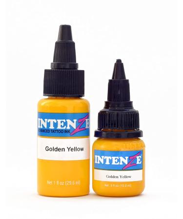 Intenze Golden Yellow Tattoo Ink 1oz - Vibrant Shade for Professional Tattoos (Pack of 1) - Buy Online on GoSupps.com