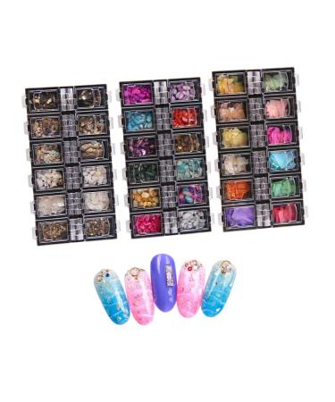Housoutil 3 Sets Nail Tools Storage Boxes Mixed Decorations Nail Art Decoration Decor for Home Nail Art Accessories Cotton Hair Dyeing Paper Nail Art Tools Home Decor Natural