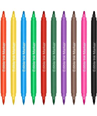 Food Coloring Marker 10 Double Sided Food Coloring Pens Edible Hook Drawing Pens for Decorating Fondant Cakes Cookies Frosting Easter Eggs - Buy Online on GoSupps.com