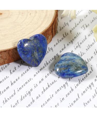 Soulful Healing Crystal Lapis Lazuli Heart Stones - 2Pcs 20mm Tumbled Worry Stones for Reiki Therapy and Stress Relief - Buy Online on GoSupps.com