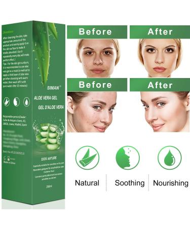 100% Organic Aloe Vera Gel for Face Hair & Body - Soothing Moisturizer for Dry Skin & Sunburn | 250ml - Buy Online on GoSupps.com