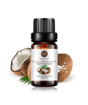 Coconut Essential Oil 100% Pure Organic Therapeutic Grade Coconut Oil for Diffuser, Sleep, Perfume, Massage, Skin Care, Aromatherapy, Bath - 10ML