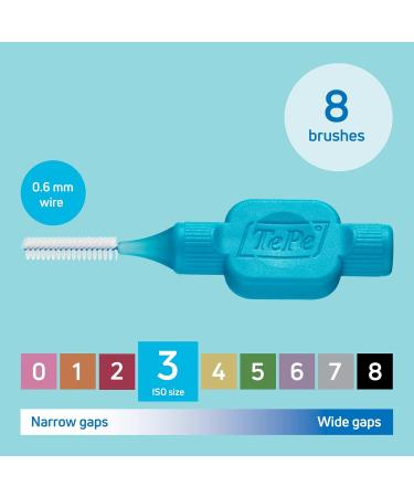 TEPE Interdental Brush Original Blue (ISO Size 3 0.6mm) - 16 Pack for Effective Interdental Cleaning | International Shipping Available - Buy Online on GoSupps.com