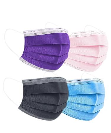 100PCS Multicolor Disposable Face Mask 3 Ply Filter Protection Non Medical Face Masks Facial Cover Colorful-100PCS