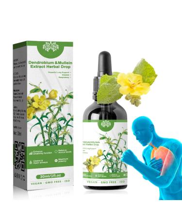 Clearbreath Dendrobium & Mullein Extract Drops Mullein Leaf Extract for Lungs Herbal Lung Health Essence Herbal Body Care Essence Clear Breath Dendrobium Mullein Extract for Lung (1 Pcs)