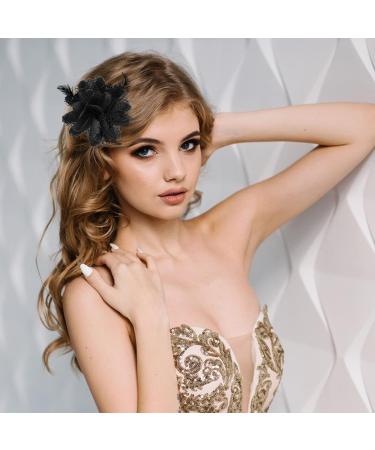 Sibba Flower Hats Clip & Hair Accessories Set | Black Flower Hair Clips for Tea Parties Weddings & Special Occasions - Perfect Gifts for Ladies & Girls - Buy Online on GoSupps.com