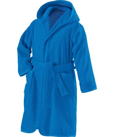 Erwin M ller Children's Bathrobe with hood Uni Frottier blue size 86/92 - soft fluffy strong strong with a binding belt and bags 100% cotton (other colors sizes) bathrobe 86/92 blue