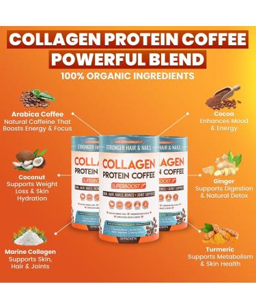Collagen Peptides Coffee Powder for Weight Loss Supports Digestion Bloating Energy & Focus Fat Burning Joint Skin Hair & Nails High-Protein for Women & Men (60 Servings) - Buy Online on GoSupps.com