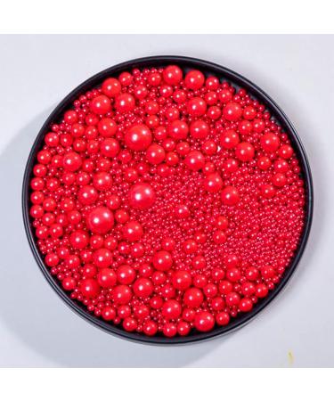 100g Edible Christmas Red Pearl Sugar Sprinkles Mix Size- Cake Sprinkles Candy Balls -Candy Sprinkles for Cupcake Decorating Baking Cake Decorations Valentines Halloween Christmas Wedding Party (Red) - Buy Online on GoSupps.com