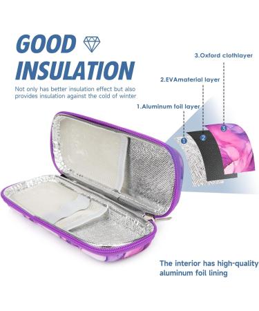 YOUSHARES Insulin Cooler Travel Case - Diabetic Portable Cooling Organizer - Medication Insulation Epi Pen Carrying Bag - Marble Purple - Buy Online on GoSupps.com