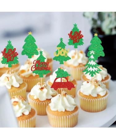 Keaziu 24PCS Merry Christmas Cupcake Toppers Christmas Theme Tree Snowflake Gift Socks Cupcake Picks Chirstmas Decoration Party Decoration White - Buy Online on GoSupps.com