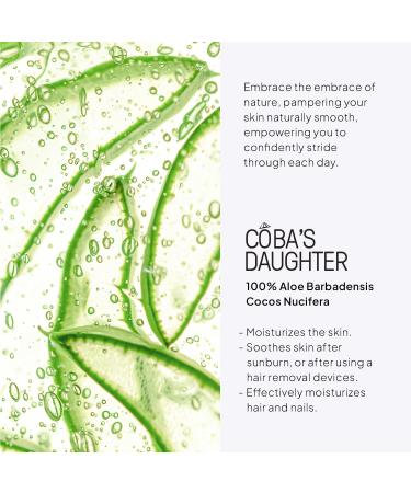 COBA S DAUGHTER Organic Aloe Gel - 99% Pure Coconut Scented Relief for Itchy Skin & Sunburn | Hydrates Face & Body | 10.6 oz - Buy Online on GoSupps.com