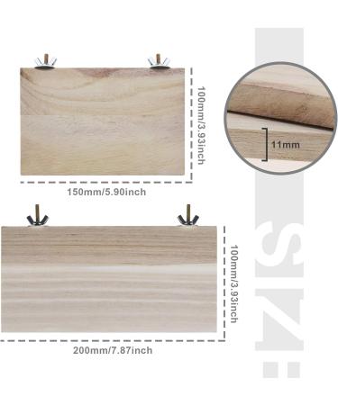 YINETTECH 4x Hamster Chinchilla Wood Springboards Wooden Rectangle Pet Stand Board Platform with Screw Nut Washer for Small Animal Pet Toy - Buy Online on GoSupps.com