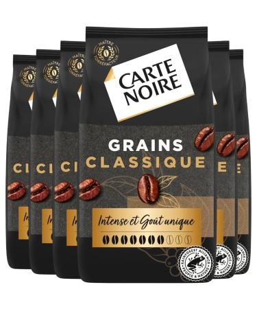 Carte Noire Caf en Grains Classique Pur Arabica Certifi Rainforest Alliance 6 Paquets de 1 kg
