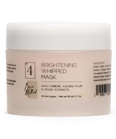 04 Pink Whipped Facial Mask - Natural Skincare for All Skin Types - Brightens & Hydrates Complexion - Anti Aging - Enriched with Tumeric Kakadu Plum & Peony Extracts - 1.7oz