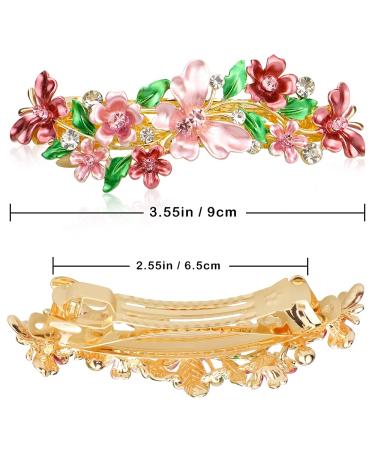 NAIHOD Vintage French Hair Barrettes - Luxurious Flower Leaf Butterfly Hair Clips - 3Pcs Bridal Hair Pins for Women & Girls - Wedding Party Jewelry - Buy Online on GoSupps.com