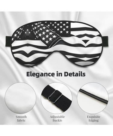 Black and White American Flag Eye Mask - Double-Sided Soft & Light Blocking for Better Sleep | International Shipping - Buy Online on GoSupps.com