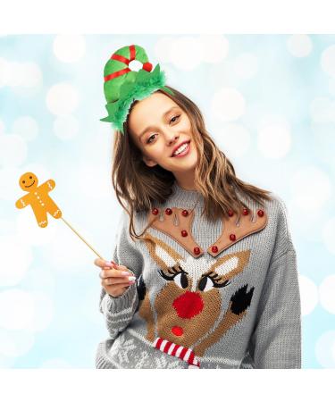MFUOE 2 Pieces Christmas Elf Headband Mini Hats Headband Novelty Plush Headdress for Christmas Party Holiday Hair Accessories Xmas Favrors Gifts - Buy Online on GoSupps.com
