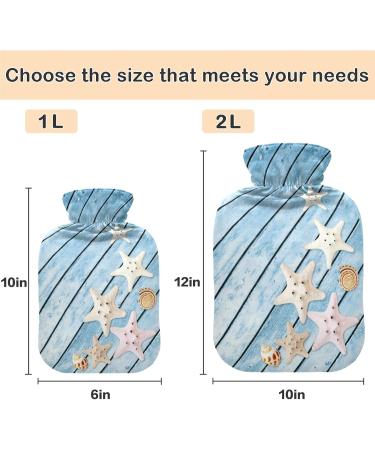 NAANLE SEESTERS 2L Transparent Hot Water Bottle with Cover - Perfect for Bed Hand & Feet Warmer Pain Relief & Heat Therapy - Buy Online on GoSupps.com