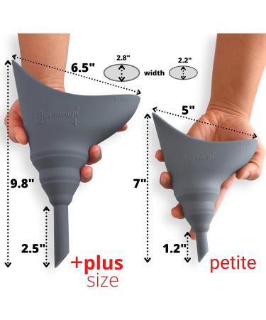CIRCE CARE SuAmiga Female Urination Device Collapsible Female Urinal Portable Reusable Urinal for Women to Pee Standing Up Women Pee Funnel for Travel  Camping  Hiking  Outdoor (Soft Firm Plus Size) 2ndGenPlus-size/DenimGray - Buy Online on GoSupps.com
