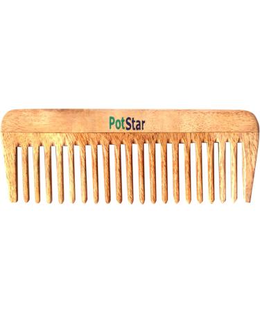 PotStar Handcrafted Wood Hair Comb for Thick, Curly, and Wavy Hair - Non-Static, Eco-Friendly - Made in India - Buy Online on GoSupps.com