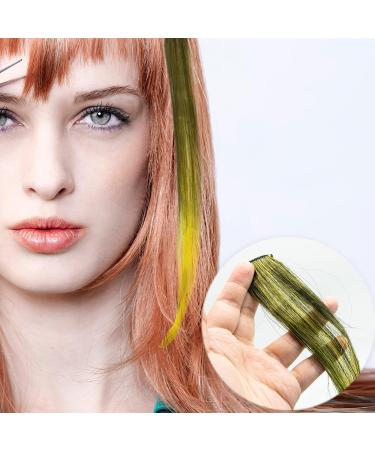 Buy Szxmdkh 15-Piece Colored Clip-In Hair Extensions | 53.3cm Rainbow Highlights | Heat-Resistant Synthetic Hair Accessories for Women Girls & Children - Buy Online on GoSupps.com