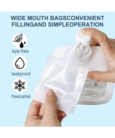 OUFAN 20 Pack Refillable Makeup Container Set | Travel-size Toiletries TSA-Approved Pouches | Stand-Up Design for Shampoo, Conditioner, Lotion, Soap, Liquids - Buy Online on GoSupps.com