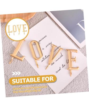 FRCOLOR 1 Set Clip Womens Hair Accessories Bridal Bobby Golden Holiday Barrette Initial Bobby Gold Hair Accessories Headwear for Women Hair Jewels for Women Love Pin Women's Texture Alloy - Buy Online on GoSupps.com