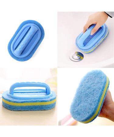 TRUSTTWO Kitchen Cleaning Bathroom Toilet Kitchen Glass Wall Cleaning Bath Brush Handle Sponge Bath BottomBathtub Ceramic Cleaning Tools The New Blue - Buy Online on GoSupps.com