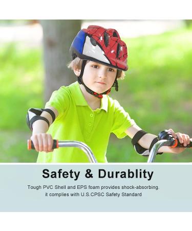 ATPHFETY Kids Toddler Bike Helmet | Adjustable Boys Girl Helmets | Ages 1-8 | Multi-Sport for Bicycle Skate Scooter | LED Light | S 50-54cm | Spider Design - Buy Online on GoSupps.com