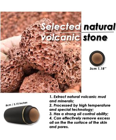 Lazzybeauty Oil Absorbing Volcanic Roller - 5PCS Facial Volcanic Stone Roller for Instant Oil Control and Shine Removal - Portable and Reusable for Oily Skin - Black - Buy Online on GoSupps.com