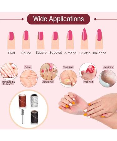 Litensh 75PCS Nail Sanding Bands & Drill Manicure Set with Box - 80/120/180 Grit Sanding Tape & 3/32 Nail Drill Bit Attachments Included - Buy Online on GoSupps.com