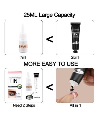 Professional 2-in-1 Eyelash & Eyebrow Color Kit - Long-Lasting DIY Hair Coloring for Salon & Home Use (Black 25ml - Buy Online on GoSupps.com