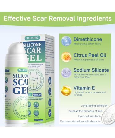 SLUKHIG Scar Cream Silicone Scar Gel Cream for Surgical Scars Removal Cream for Old & New Scars - 1.76 OZ - Buy Online on GoSupps.com