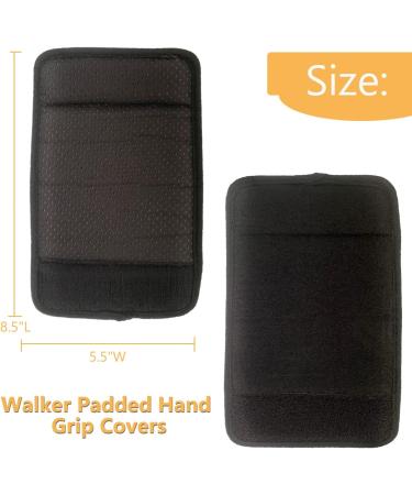 Memory Foam Padded Walker Hand Grip Covers - Premium Comfort & Support | Black - Buy Online on GoSupps.com