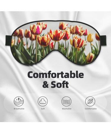 Colorful Tulips Print Unisex Sleep Mask | Double-Sided Eye Mask for Sound Sleep & Skin Care - Shop Internationally - Buy Online on GoSupps.com