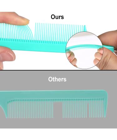 3 Pcs Rat Tail Combs Salon Hairdressing Comb | Stainless Steel Handle Fine Tooth Comb for Women Barber - Lake Green - Buy Online on GoSupps.com