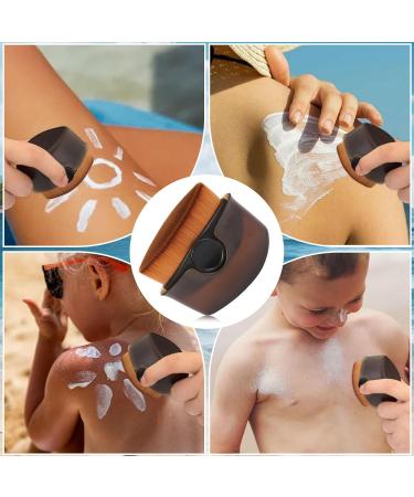 Best Sunscreen Applicator for Kids | Protective Lid & Blending Brush for Liquid Cream & Powder | Sunlotion & Suncream Applicator (Brown - Buy Online on GoSupps.com