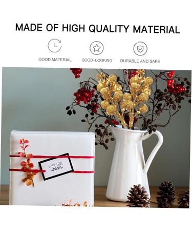 Artibetter Xmas Berry Picks Flower Garland 5pcs Christmas Faux Fruit Skewers Pine Picks Xmas Ornament Artificial Holly Berry Red Berry Stems Christmas Berries Stems Berries Branches Golden 19x4x3cm - Buy Online on GoSupps.com