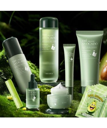 12pcs Avocado Skincare Kit with Facial Cleanser Toner Lotion Face Serum Face Cream Eye Cream Facial mask&Lip Balm For Hydrating Skin Anti-Aging Skin For Women Teen Girls Skin Care Gift Set - Buy Online on GoSupps.com