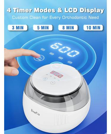 Portable Ultrasonic U-V Cleaner - 4 Modes, 50kHz Ultra Sonic for Dental Appliances & Jewelry - Home & Travel Use - Buy Online on GoSupps.com