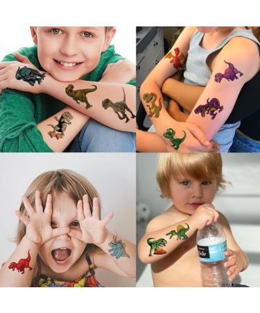 Tazimi 40 PCS 3D Dinosaur Temporary Tattoos - Waterproof Kids Tattoos for Boys & Girls | Perfect Dinosaur Party Favors - Buy Online on GoSupps.com