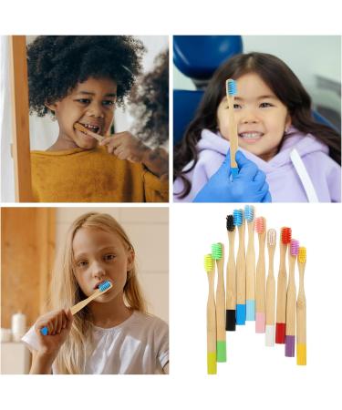 Lalafina Bamboo Children's Toothbrushes - 10 Pack Soft Manual Toothbrushes for Kids & Adults Portable Travel Toothbrushes for Healthy Gums - Buy Online on GoSupps.com