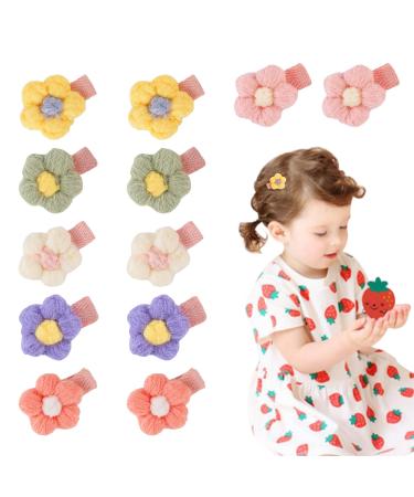 12PCS Baby Hair Clips Plush Flower Hairpin Baby Hairpin Small Plush Hair Clips Girls Flower Hair Clips Cute Hairpins Hair Accessories for Baby Girls - Buy Online on GoSupps.com