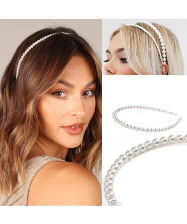 Luxurious 6-Pack White Pearl Headbands for Women - Bridal Rhinestones Hair Accessories for Wedding & Daily Wear - Buy Online on GoSupps.com