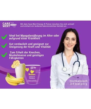 High-Caloric Energy Powder for Weight Gain - Admission with Care Banana 300g | 10 Meals 3-4 Kcal/g - International Shipping - Buy Online on GoSupps.com