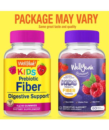 Kids Prebiotic Fiber Gummies for Digestive Support - 60 Vegan & Gluten-Free Berry Flavored Gummies - Buy Online on GoSupps.com