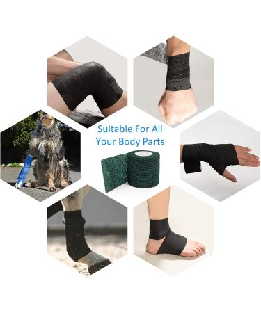 Buy Legal Self-Adhesive Bandage 5cm x 4.5m - 6 Rolls Dark Green | First Aid Dog Wrap Sport Elastic Bandage for Wrist & Feet - Buy Online on GoSupps.com