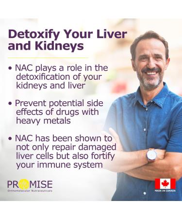 Promise NAC - 600mg N-Acetyl-L-Cysteine 200 Capsules- For Lung Liver Immune Support Anti-Inflammatory - Promoted Glutathione Synthesis Highly Potent - Made In Canada GMO Dairy and Gluten-Free - Buy Online on GoSupps.com