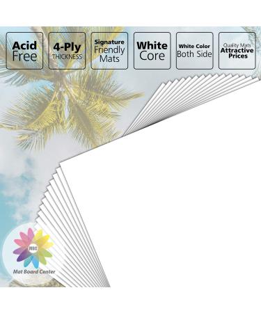Mat Board Center 8x10 White Photo Mats - Pack of 20 Backing Boards for Frames & Prints - Buy Online on GoSupps.com